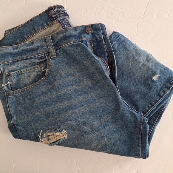 American Rag CIE Blue Denim Jeans Distressed Men's Size 36W 32L 100% Cotton - Picture 11 of 12